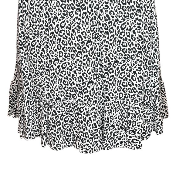 American Eagle Leopard Print Ruffle Mini Skirt Juniors Small Y2K Soft Grunge - Picture 3 of 10
